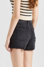 Load image into Gallery viewer, BAYEAS Stepped Waist Raw Hem Denim Shorts
