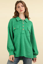 Load image into Gallery viewer, VERY J Collared Half Button Knit Top with Pockets
