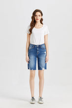 Load image into Gallery viewer, BAYEAS Full Size Super High Rise Denim Bermuda Shorts
