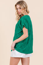 Load image into Gallery viewer, BOMBOM Textured Floral Pattern Short Sleeve T-Shirt
