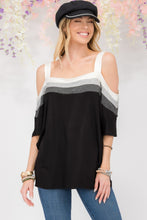 Load image into Gallery viewer, Celeste Full Size Striped Cold Shoulder Top

