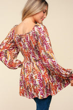 Load image into Gallery viewer, Haptics Full Size Peplum Floral Square Neck Blouse

