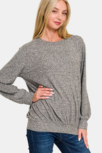 Load image into Gallery viewer, Zenana Full Size Melange Round Neck Top
