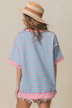Load image into Gallery viewer, BiBi Exposed Seam Stripe Contrast T-Shirt

