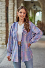 Load image into Gallery viewer, Mandy Plaid Long Sleeve Hooded Jacket
