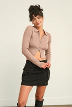 Load image into Gallery viewer, HYFVE Ribbed Double Zip Cropped Cardigan

