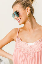 Load image into Gallery viewer, BiBi Front Lace Detailed Pleated Chiffon Cami

