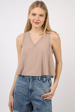 Load image into Gallery viewer, VERY J V-Neck Knit Swing Cropped Tank

