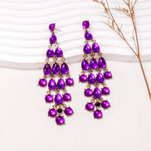 Load image into Gallery viewer, Alloy &amp; Rhinestone Teardrop Earrings
