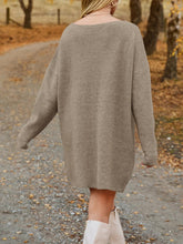 Load image into Gallery viewer, V-Neck Dropped Shoulder Sweater Dress
