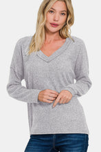Load image into Gallery viewer, Zenana Full Size Ribbed V-Neck Drop Shoulder Top
