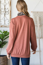 Load image into Gallery viewer, Heimish Full Size Leopard Quarter Zip Mock Neck Sweatshirt

