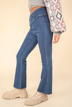 Load image into Gallery viewer, VERY J Washed Denim Stretchy Crossover Waist Leggings
