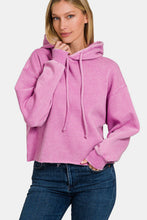 Load image into Gallery viewer, Zenana Acid Wash Fleece Cropped Hoodie

