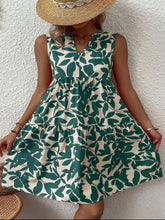Load image into Gallery viewer, Printed Notched Sleeveless Mini Dress
