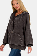 Load image into Gallery viewer, Zenana Acid Wash Fleece Kangaroo Hoodie
