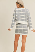 Load image into Gallery viewer, MABLE Plaid Button Down Sweater Cardigan and Mini Skirt Set
