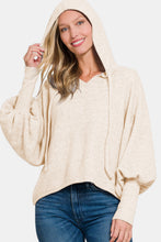 Load image into Gallery viewer, Zenana Brushed Hacci Drop Shoulder Cropped Hoodie
