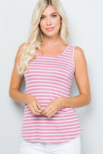 Load image into Gallery viewer, Celeste Full Size Backside Bow Tie Striped Tank
