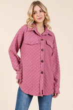 Load image into Gallery viewer, BOMBOM Checkered Button Down Dropped Shoulder Shacket
