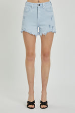 Load image into Gallery viewer, RISEN Full Size High Rise Distressed Detail Denim Shorts
