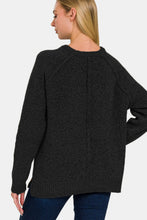 Load image into Gallery viewer, Zenana Side Slit Raglan Sleeve Sweater
