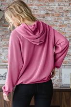 Load image into Gallery viewer, Heimish Ribbed Long Sleeve Hoodie with Kangaroo Pocket
