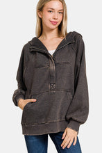 Load image into Gallery viewer, Zenana Acid Wash Fleece Kangaroo Hoodie
