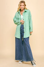 Load image into Gallery viewer, Davi &amp; Dani Curved Hem Heathered Dropped Shoulder Shacket
