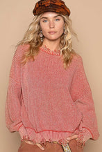 Load image into Gallery viewer, POL Distressed Washed Drop Shoulder Sweater
