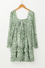 Load image into Gallery viewer, Ruffle Hem Floral Square Neck Long Sleeve Dress
