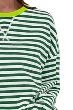 Load image into Gallery viewer, Striped Round Neck Long Sleeve Sweatshirt
