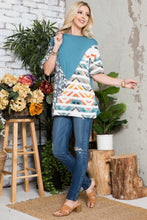 Load image into Gallery viewer, Celeste Full Size Color Block Short Sleeve T-Shirt
