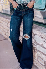 Load image into Gallery viewer, Distressed Wide Leg Jeans with Pockets
