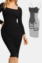 Load image into Gallery viewer, Basic Bae Full Size Built-In Shapewear Square Neck Long Sleeve Dress
