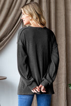 Load image into Gallery viewer, Heimish Ribbed Exposed Seam Long Sleeve T-Shirt
