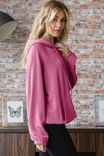 Load image into Gallery viewer, Heimish Ribbed Long Sleeve Hoodie with Kangaroo Pocket
