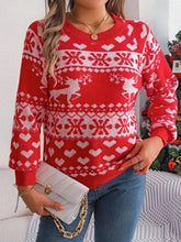 Load image into Gallery viewer, Christmas Element Round Neck Long Sleeve Sweater
