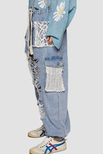 Load image into Gallery viewer, POL Crochet Patch Distressed Washed Jeans
