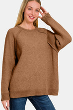 Load image into Gallery viewer, Zenana Side Slit Raglan Sleeve Sweater
