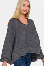 Load image into Gallery viewer, Zenana Brushed Hacci Exposed Seam Hoodie
