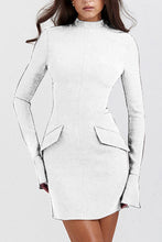 Load image into Gallery viewer, Mock Neck Long Sleeve Mini Dress
