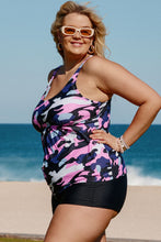 Load image into Gallery viewer, Plus Size Camouflage Peplum Two-Piece Tankini Set
