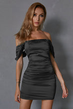 Load image into Gallery viewer, Ruched Off-Shoulder Mini Bodycon Dress
