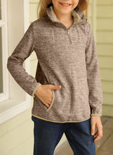 Load image into Gallery viewer, Kids Quarter-Zip Collar Sweatshirt with Kangaroo Pocket
