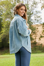 Load image into Gallery viewer, Zenana Corn Maze Full Size Vintage Washed Corduroy Shacket in Blue Grey
