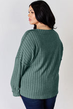 Load image into Gallery viewer, Basic Bae Full Size Ribbed Half Button Long Sleeve T-Shirt
