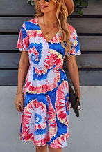 Load image into Gallery viewer, Printed Surplice Neck Knee Length Flutter Sleeve Dress
