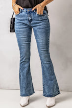 Load image into Gallery viewer, Vintage Wash Flare Jeans with Pockets
