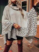 Load image into Gallery viewer, Leopard Turtleneck Poncho
